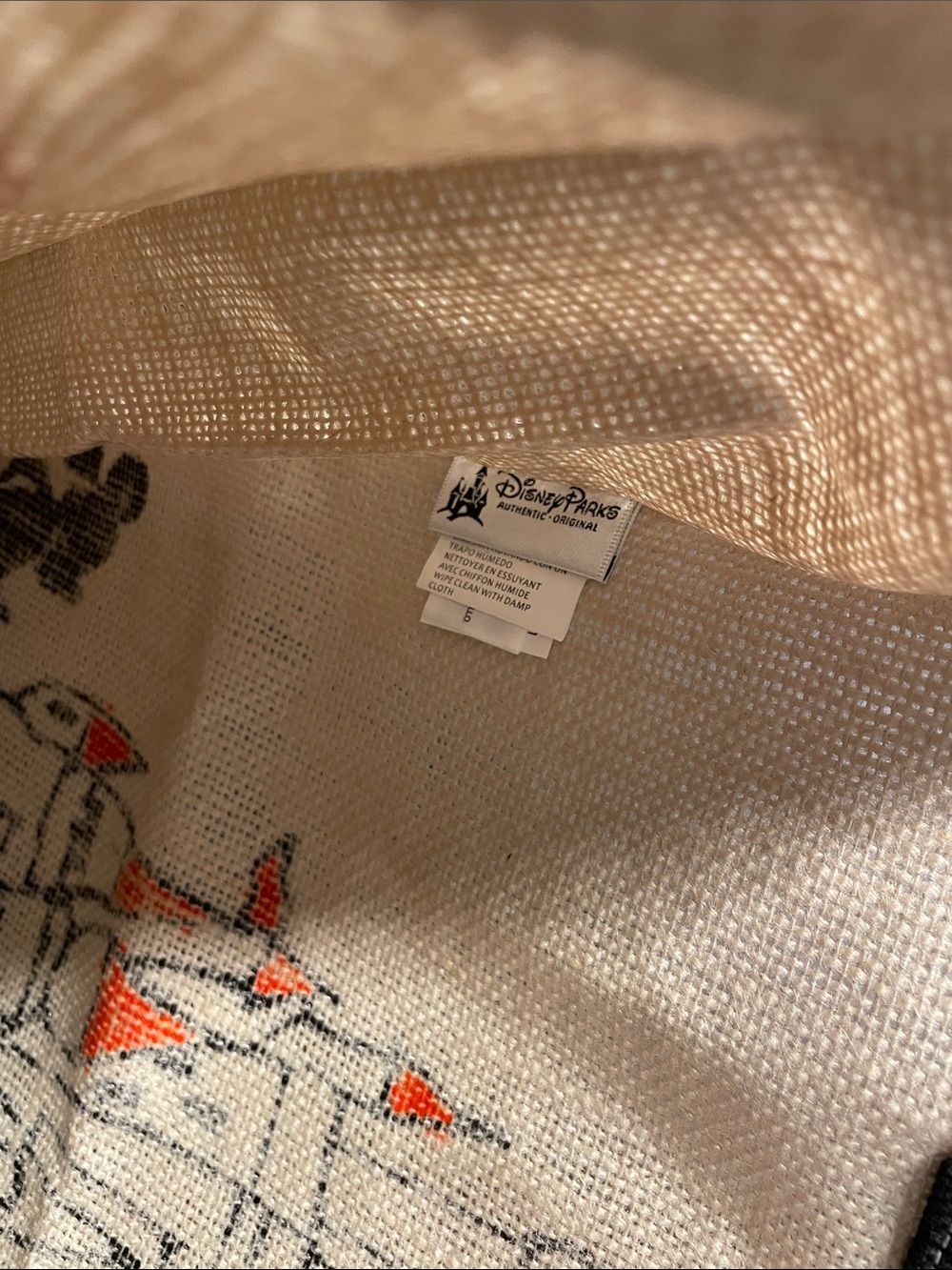 Disney Beige Burlap Castle Tote with Red and Black Accents - Picture 5 of 5